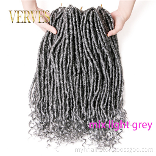 Crochet Faux locs Curly End Braids Hair Extensions 18 inch goddess synthetic hair Jumbo Dreads Hairstyle Ombre Crochet Braids